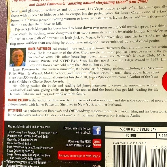 Book on tape-Private Vegas-James Patterson - Picture 2 of 2